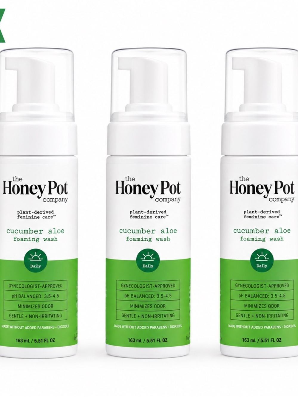 The Honey Pot Cucumber Aloe Foaming Wash — Green